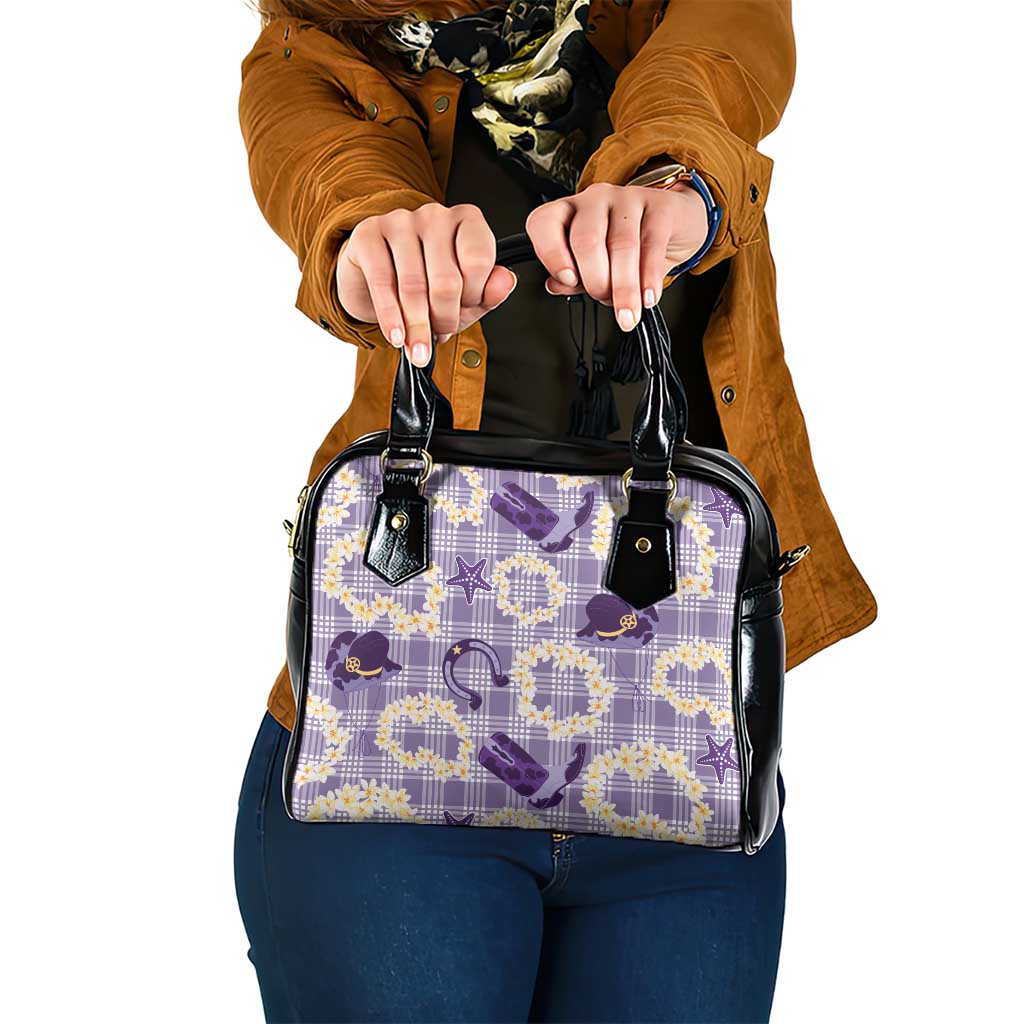 Aloha Hawaii Paniolo Lavender Palaka Shoulder Handbag Coastal Rodeo - Polynesian Pride