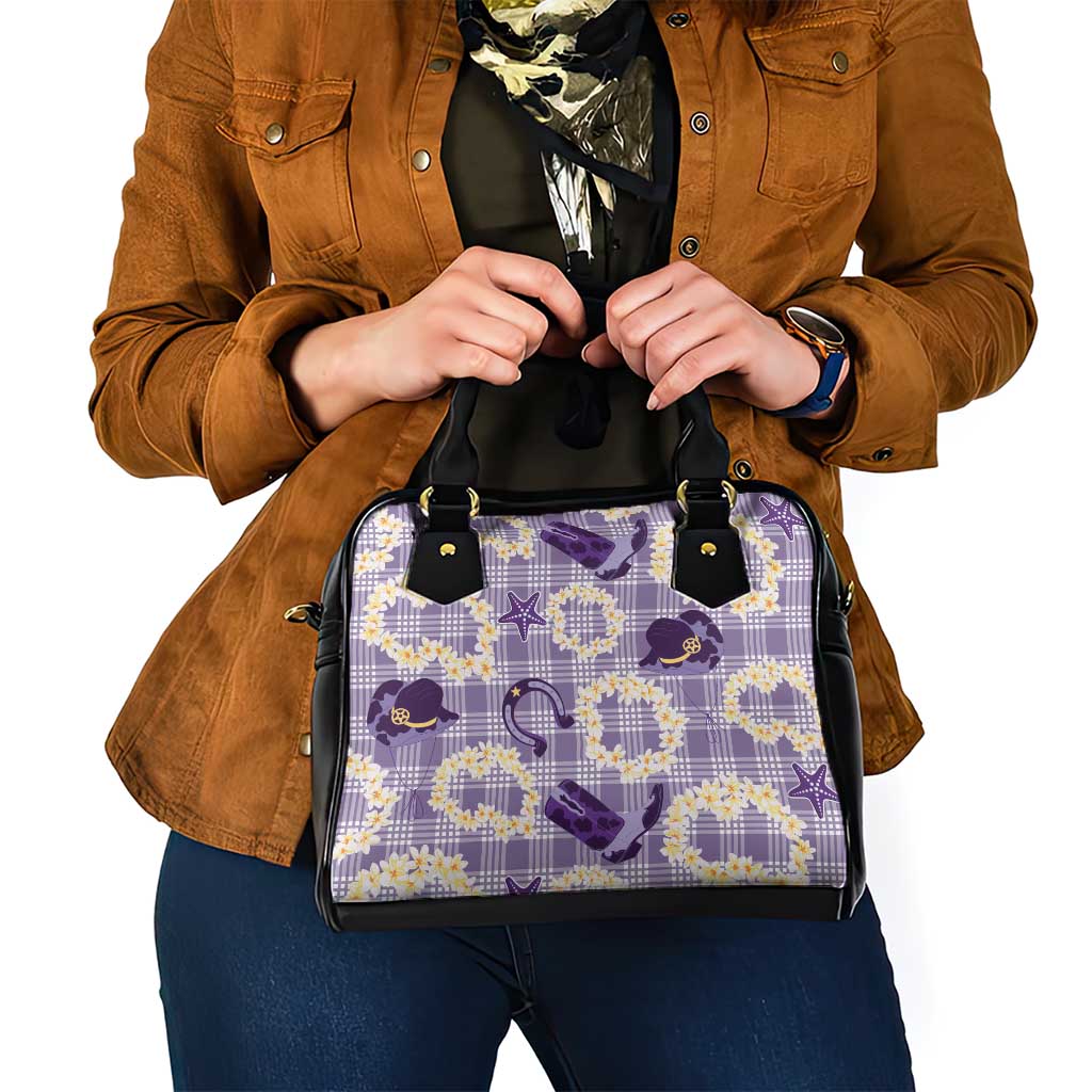 Aloha Hawaii Paniolo Lavender Palaka Shoulder Handbag Coastal Rodeo - Polynesian Pride