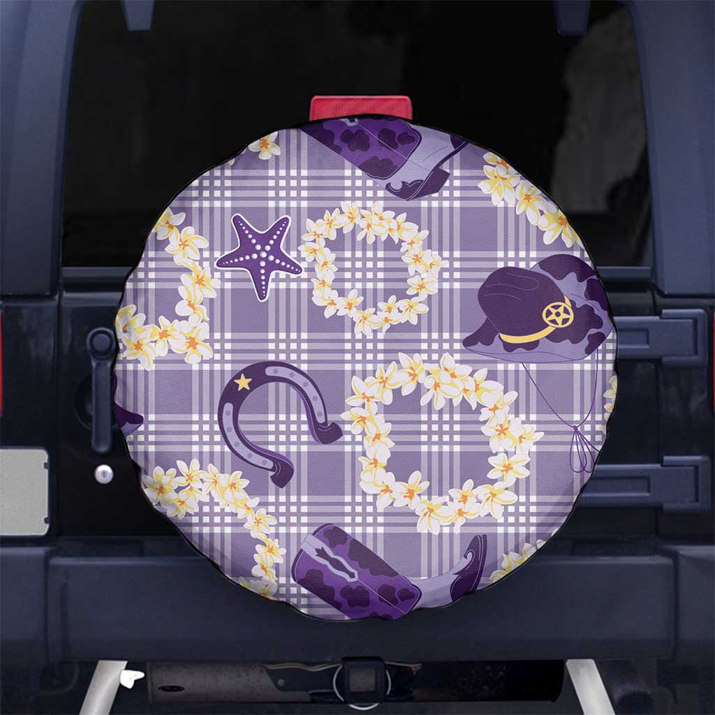 Aloha Hawaii Paniolo Lavender Palaka Spare Tire Cover Coastal Rodeo LT7 No hole Lavender - Polynesian Pride