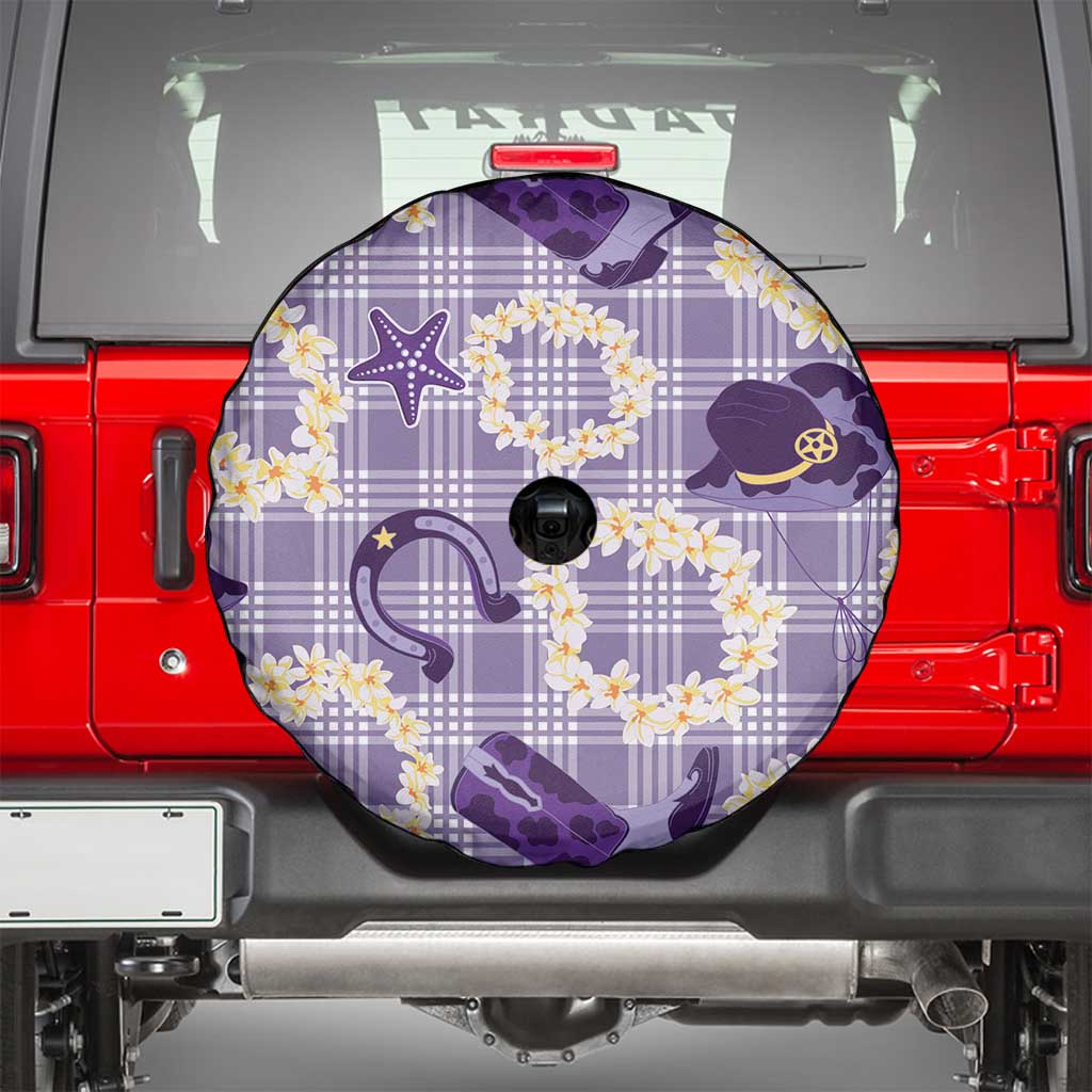Aloha Hawaii Paniolo Lavender Palaka Spare Tire Cover Coastal Rodeo LT7 - Polynesian Pride