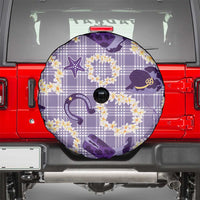Aloha Hawaii Paniolo Lavender Palaka Spare Tire Cover Coastal Rodeo LT7 - Polynesian Pride