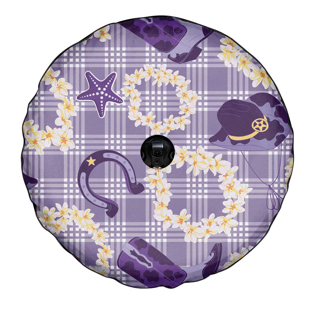 Aloha Hawaii Paniolo Lavender Palaka Spare Tire Cover Coastal Rodeo LT7 - Polynesian Pride