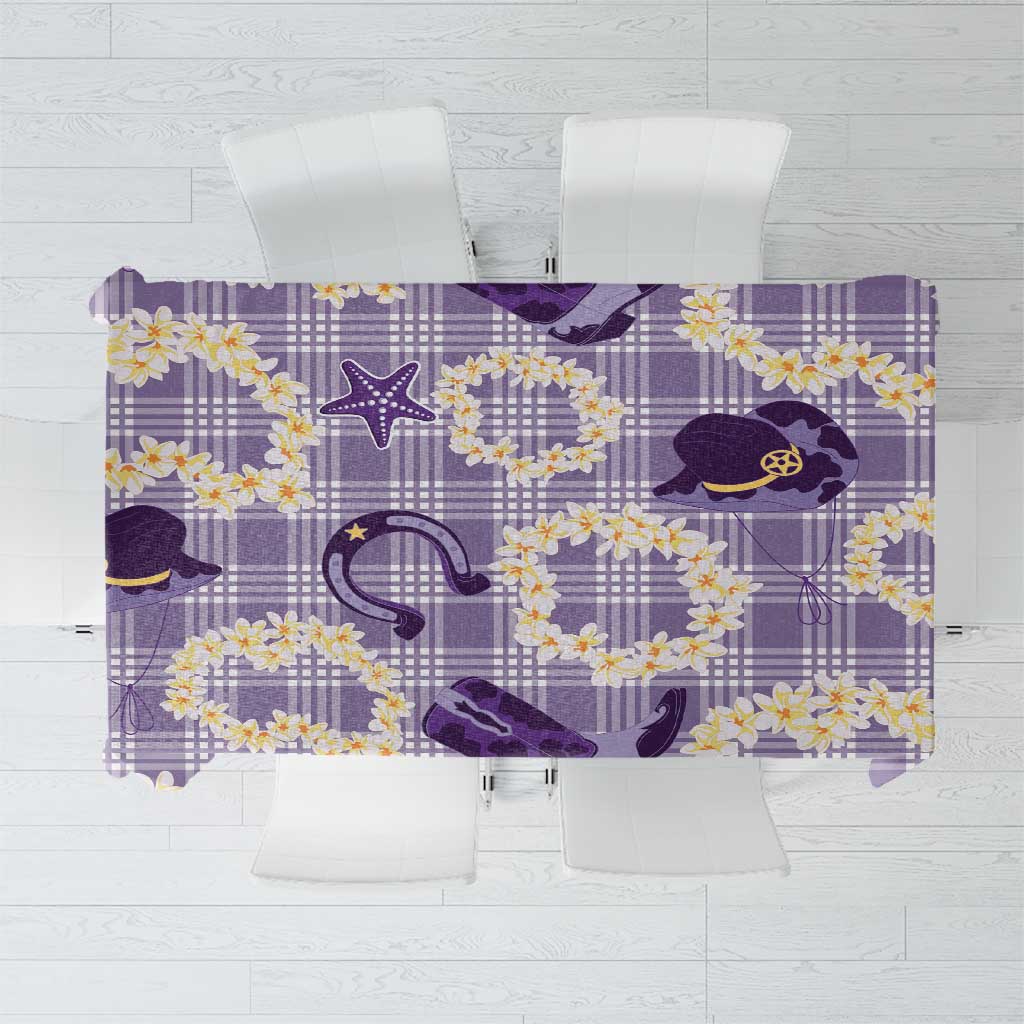 Aloha Hawaii Paniolo Lavender Palaka Tablecloth Coastal Rodeo - Polynesian Pride