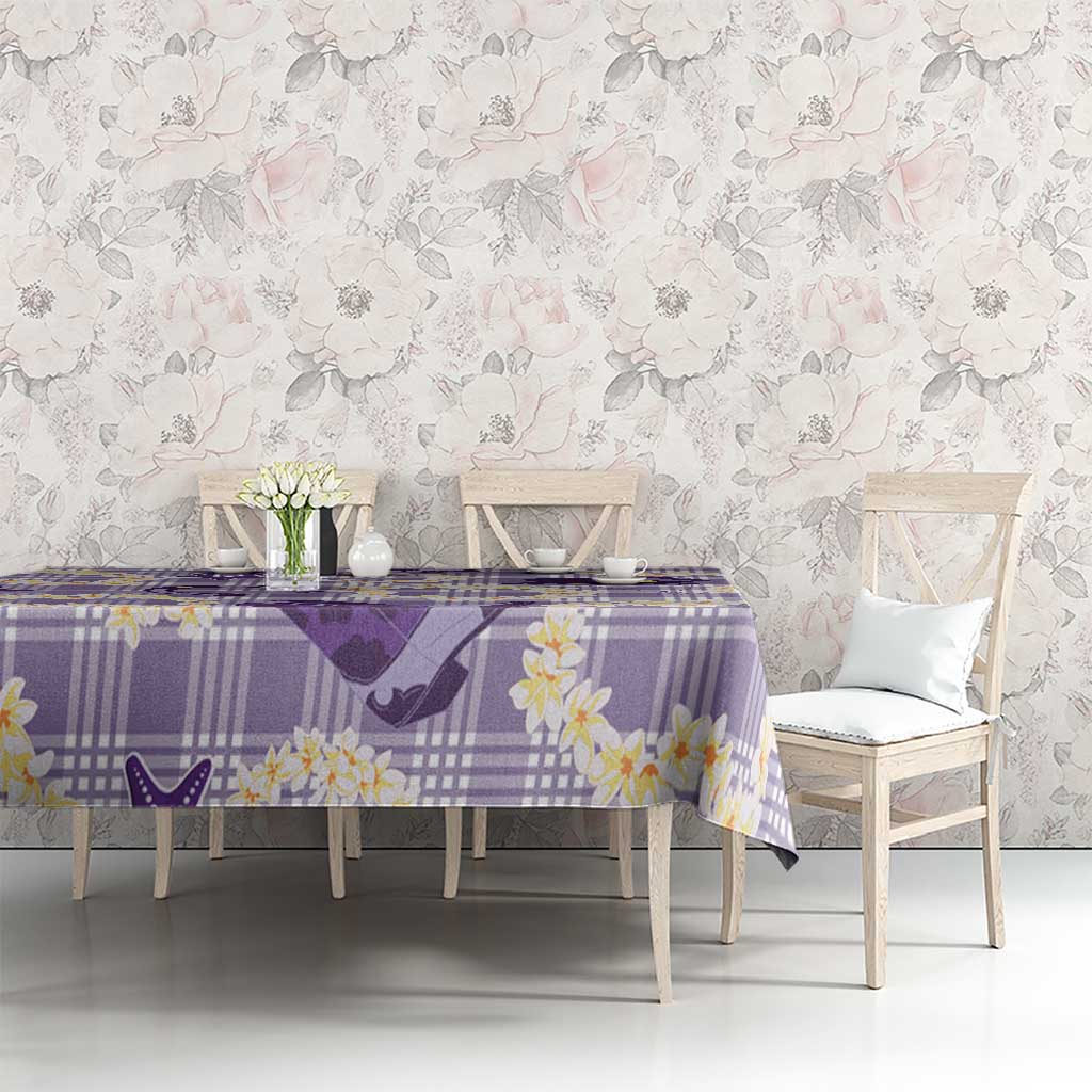 Aloha Hawaii Paniolo Lavender Palaka Tablecloth Coastal Rodeo - Polynesian Pride