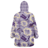 Aloha Hawaii Paniolo Lavender Palaka Wearable Blanket Hoodie Coastal Rodeo - Polynesian Pride