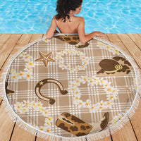 Aloha Hawaii Paniolo Khaki Palaka Beach Blanket Coastal Rodeo - Polynesian Pride