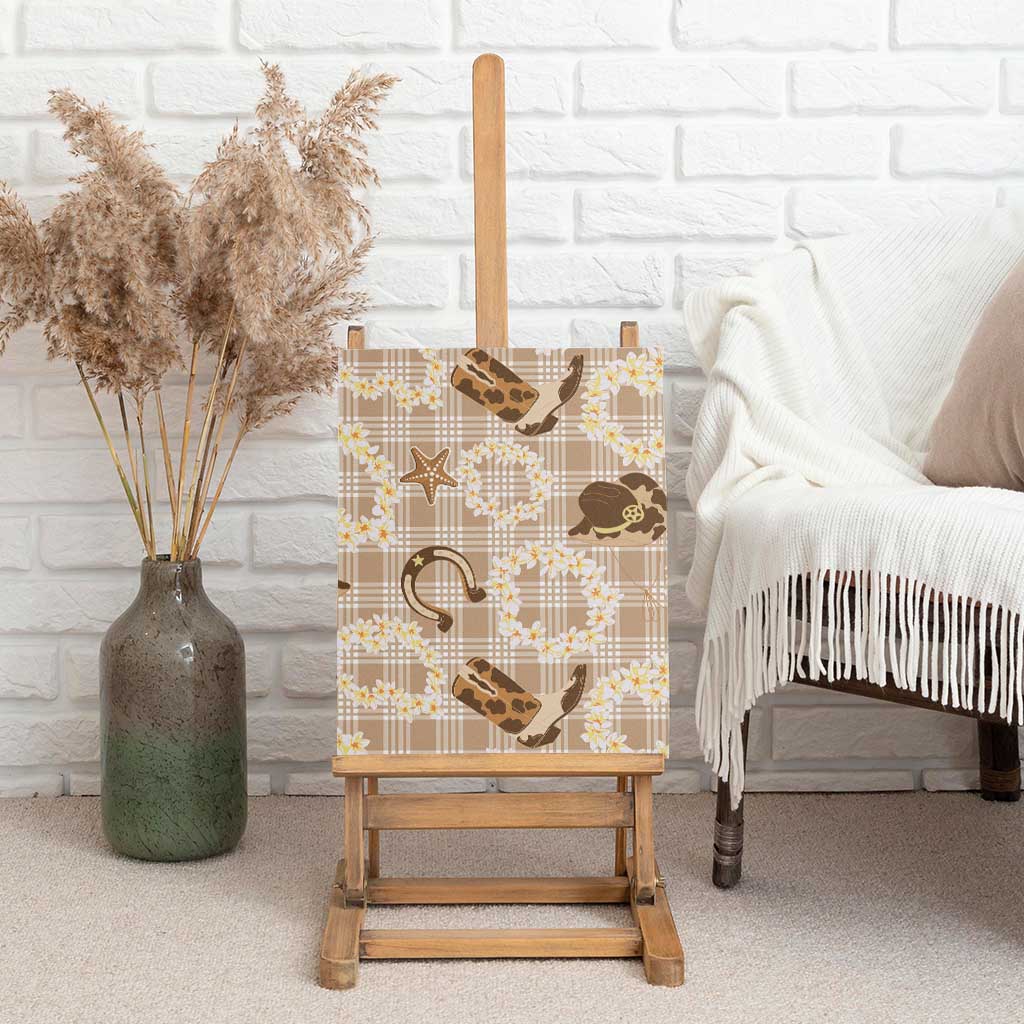 Aloha Hawaii Paniolo Khaki Palaka Canvas Wall Art Coastal Rodeo - Polynesian Pride