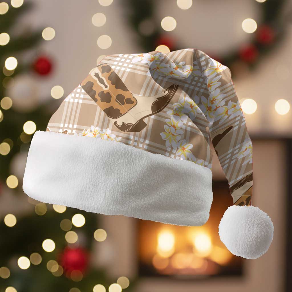 Aloha Hawaii Paniolo Khaki Palaka Christmas Santa Hat Coastal Rodeo - Polynesian Pride
