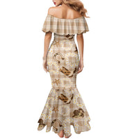 Aloha Hawaii Paniolo Khaki Palaka Family Matching Mermaid Dress and Hawaiian Shirt Coastal Rodeo LT7 - Polynesian Pride
