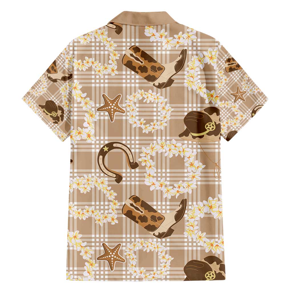Aloha Hawaii Paniolo Khaki Palaka Family Matching Puletasi and Hawaiian Shirt Coastal Rodeo - Polynesian Pride
