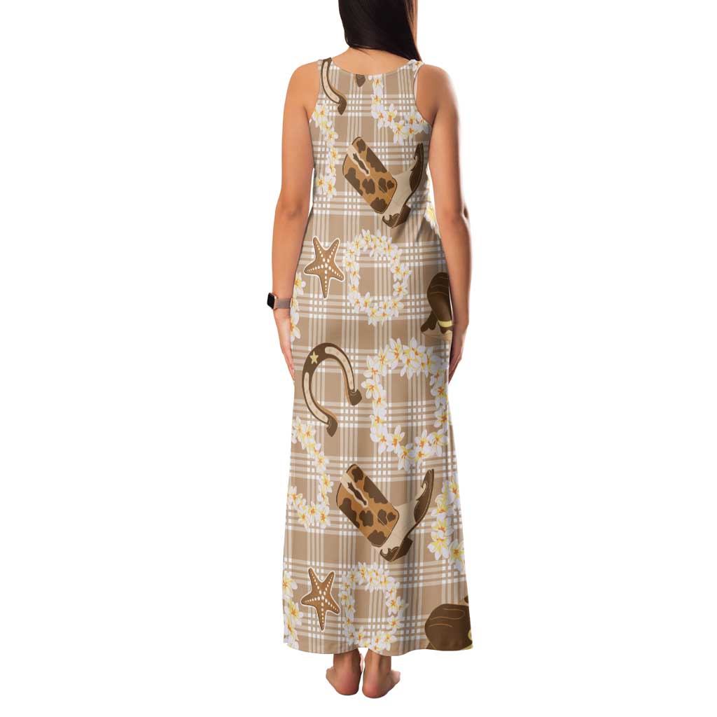 Aloha Hawaii Paniolo Khaki Palaka Family Matching Tank Maxi Dress and Hawaiian Shirt Coastal Rodeo LT7 - Polynesian Pride