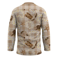 Aloha Hawaii Paniolo Khaki Palaka Hockey Jersey Coastal Rodeo - Polynesian Pride