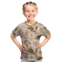 Aloha Hawaii Paniolo Khaki Palaka Kid T Shirt Coastal Rodeo - Polynesian Pride