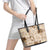 Aloha Hawaii Paniolo Khaki Palaka Leather Tote Bag Coastal Rodeo - Polynesian Pride