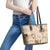 Aloha Hawaii Paniolo Khaki Palaka Leather Tote Bag Coastal Rodeo - Polynesian Pride