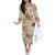 Aloha Hawaii Paniolo Khaki Palaka Off The Shoulder Long Sleeve Dress Coastal Rodeo - Polynesian Pride