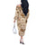 Aloha Hawaii Paniolo Khaki Palaka Off The Shoulder Long Sleeve Dress Coastal Rodeo - Polynesian Pride