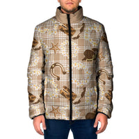 Aloha Hawaii Paniolo Khaki Palaka Padded Jacket Coastal Rodeo - Polynesian Pride