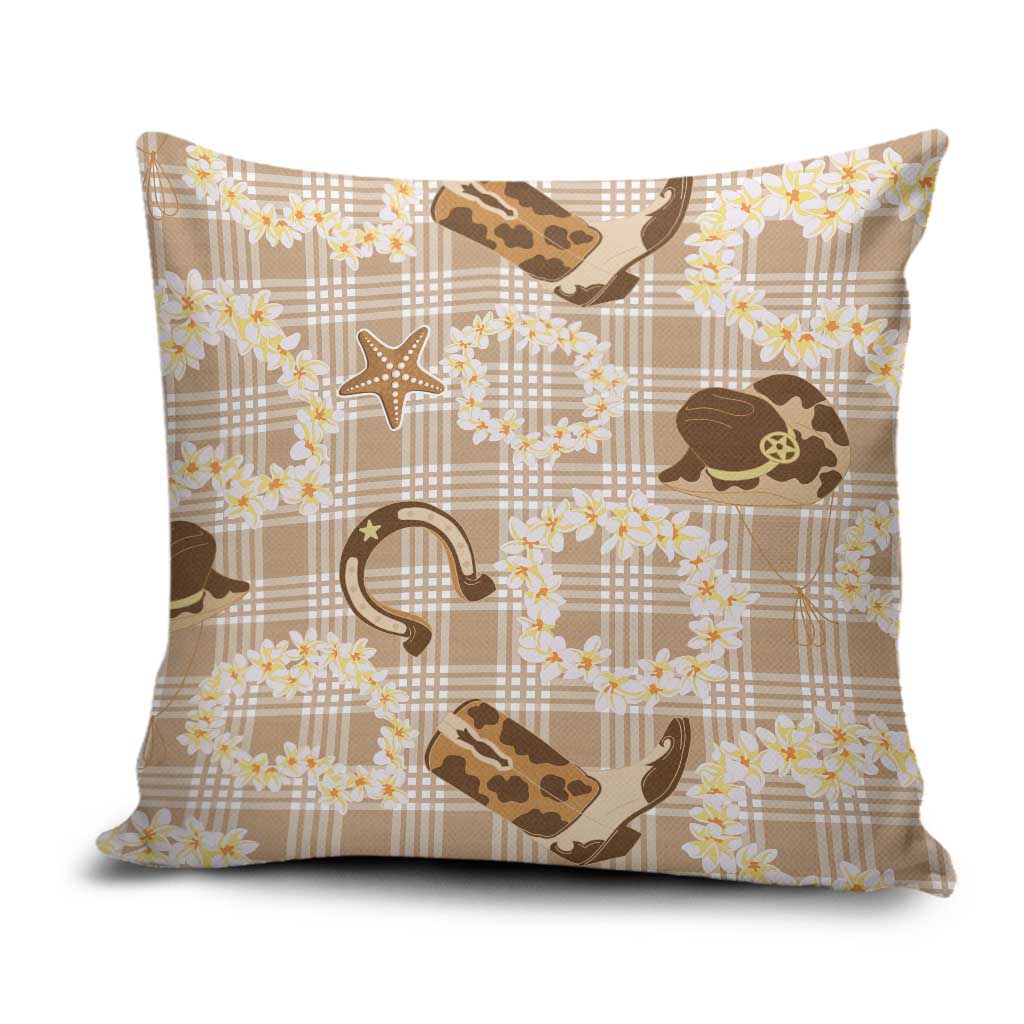 Aloha Hawaii Paniolo Khaki Palaka Pillow Cover Coastal Rodeo - Polynesian Pride