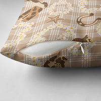 Aloha Hawaii Paniolo Khaki Palaka Pillow Cover Coastal Rodeo - Polynesian Pride