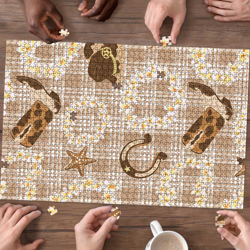 Aloha Hawaii Paniolo Khaki Palaka Puzzle Coastal Rodeo - Polynesian Pride