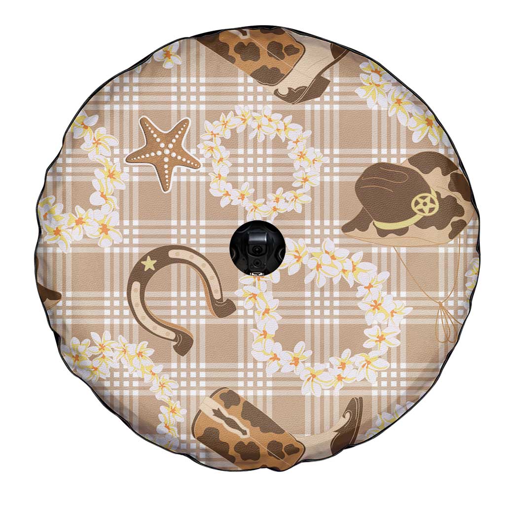 Aloha Hawaii Paniolo Khaki Palaka Spare Tire Cover Coastal Rodeo - Polynesian Pride