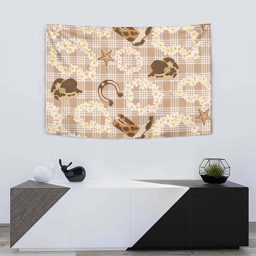 Aloha Hawaii Paniolo Khaki Palaka Tapestry Coastal Rodeo - Polynesian Pride