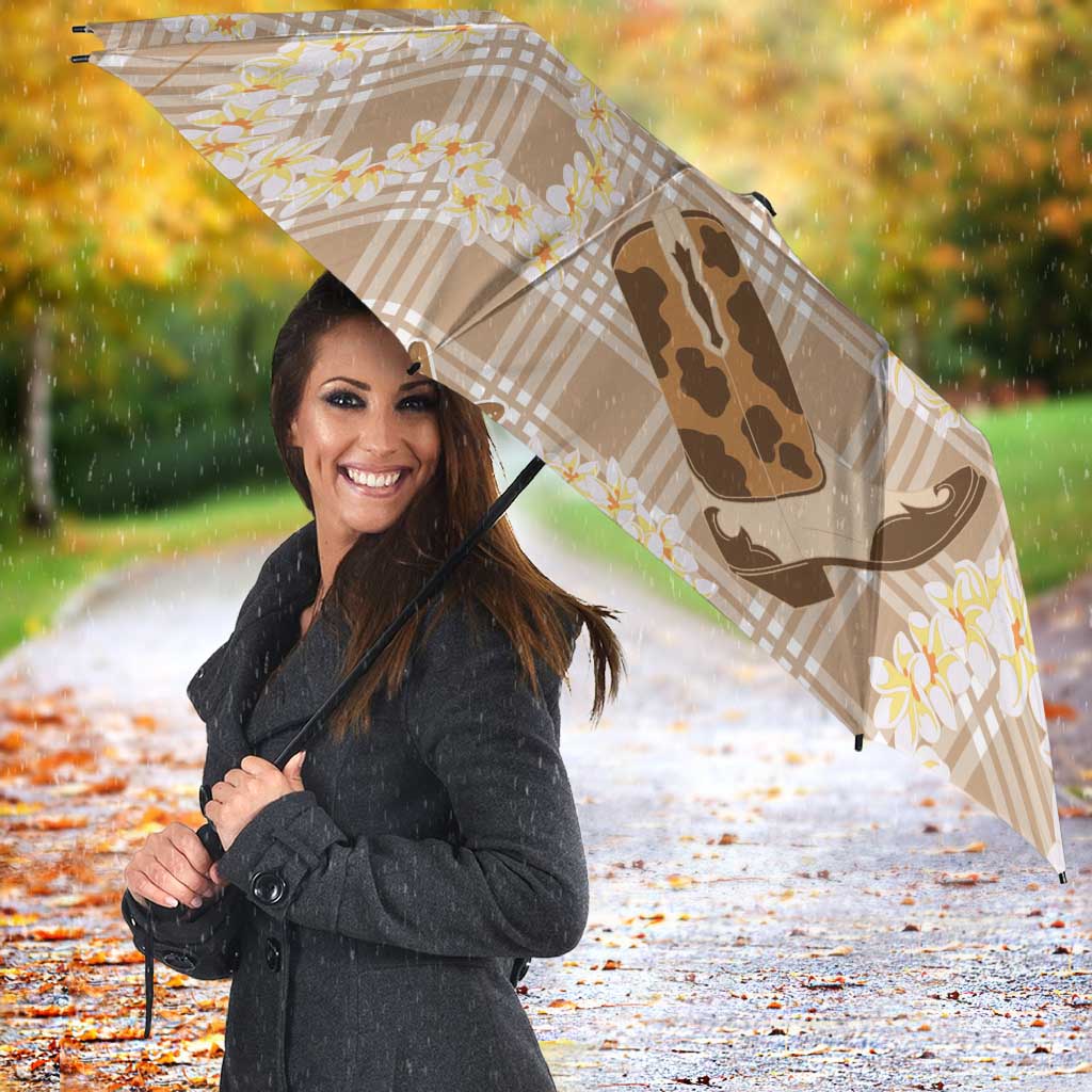 Aloha Hawaii Paniolo Khaki Palaka Umbrella Coastal Rodeo - Polynesian Pride