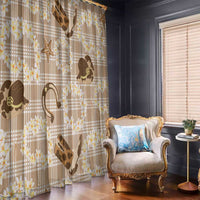 Aloha Hawaii Paniolo Khaki Palaka Window Curtain Coastal Rodeo - Polynesian Pride