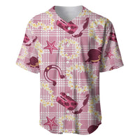 Aloha Hawaii Paniolo Lokelani Rose Palaka Baseball Jersey Coastal Rodeo - Polynesian Pride