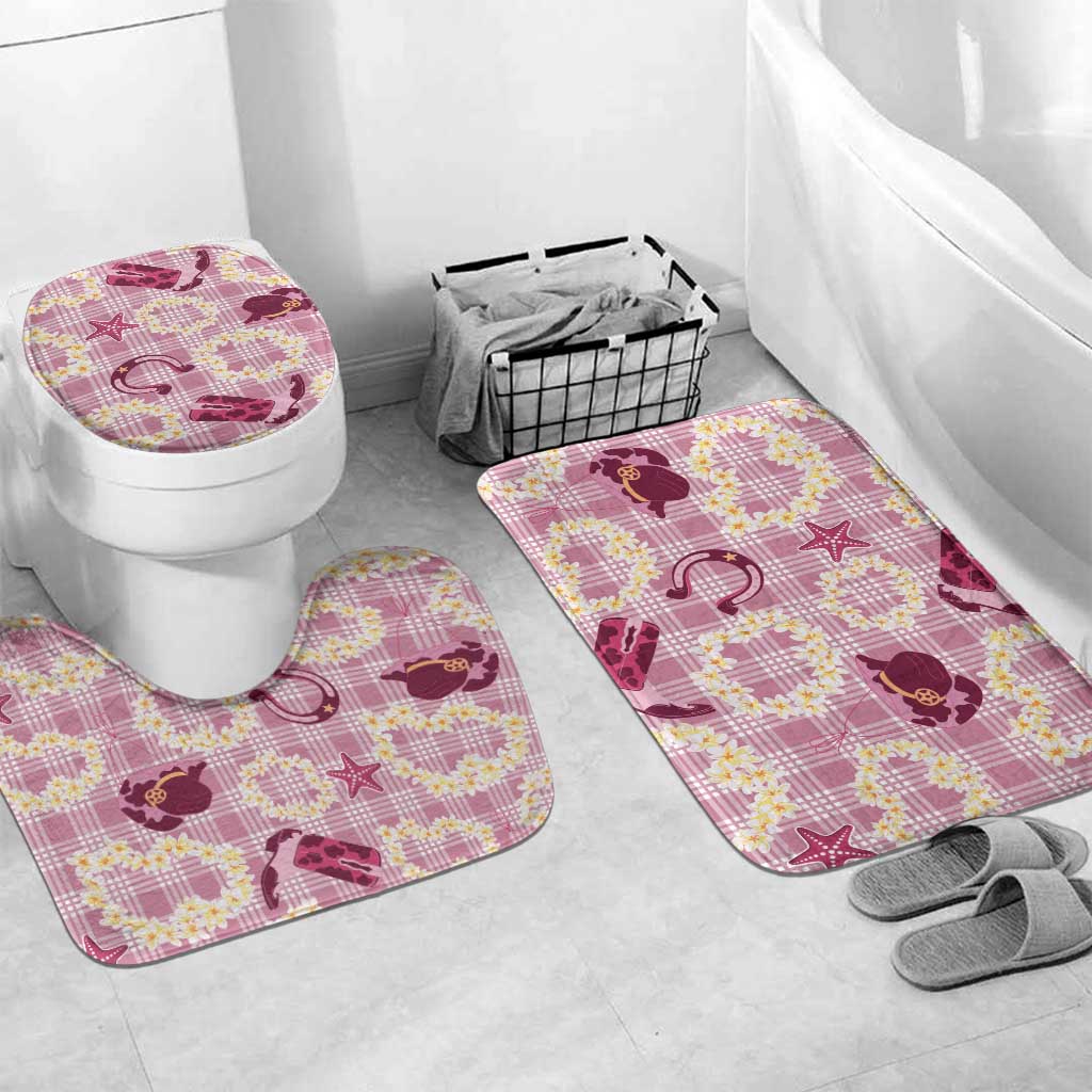 Aloha Hawaii Paniolo Lokelani Rose Palaka Bathroom Set Coastal Rodeo - Polynesian Pride