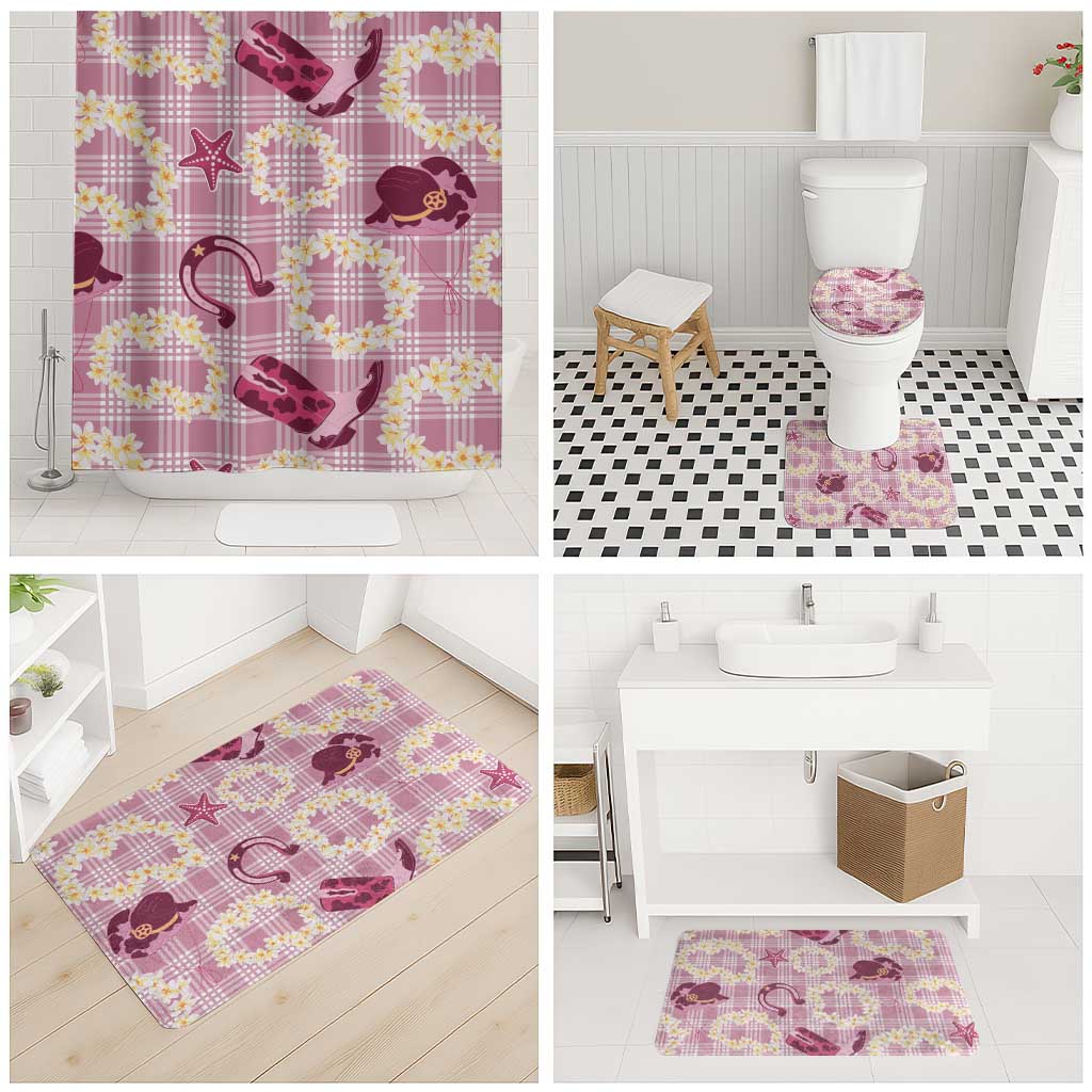 Aloha Hawaii Paniolo Lokelani Rose Palaka Bathroom Set Coastal Rodeo - Polynesian Pride