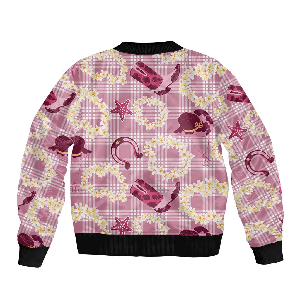Aloha Hawaii Paniolo Lokelani Rose Palaka Bomber Jacket Coastal Rodeo - Polynesian Pride