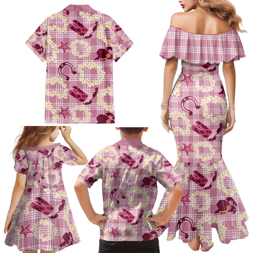 Aloha Hawaii Paniolo Lokelani Rose Palaka Family Matching Mermaid Dress and Hawaiian Shirt Coastal Rodeo LT7 - Polynesian Pride
