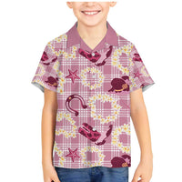 Aloha Hawaii Paniolo Lokelani Rose Palaka Family Matching Mermaid Dress and Hawaiian Shirt Coastal Rodeo LT7 Son's Shirt Rose Pink - Polynesian Pride
