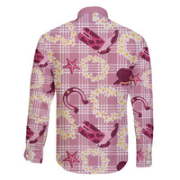 Aloha Hawaii Paniolo Lokelani Rose Palaka Family Matching Off Shoulder Short Dress and Hawaiian Shirt Coastal Rodeo LT7 - Polynesian Pride