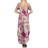 Aloha Hawaii Paniolo Lokelani Rose Palaka Family Matching Summer Maxi Dress and Hawaiian Shirt Coastal Rodeo LT7 - Polynesian Pride