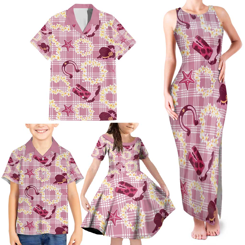 Aloha Hawaii Paniolo Lokelani Rose Palaka Family Matching Tank Maxi Dress and Hawaiian Shirt Coastal Rodeo LT7 - Polynesian Pride