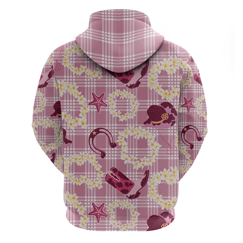 Aloha Hawaii Paniolo Lokelani Rose Palaka Hoodie Coastal Rodeo - Polynesian Pride