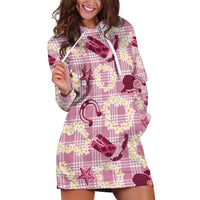 Aloha Hawaii Paniolo Lokelani Rose Palaka Hoodie Dress Coastal Rodeo - Polynesian Pride