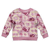 Aloha Hawaii Paniolo Lokelani Rose Palaka Kid Ugly Christmas Sweater Coastal Rodeo LT7 Kid Rose Pink - Polynesian Pride