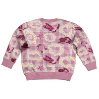 Aloha Hawaii Paniolo Lokelani Rose Palaka Kid Ugly Christmas Sweater Coastal Rodeo LT7 - Polynesian Pride