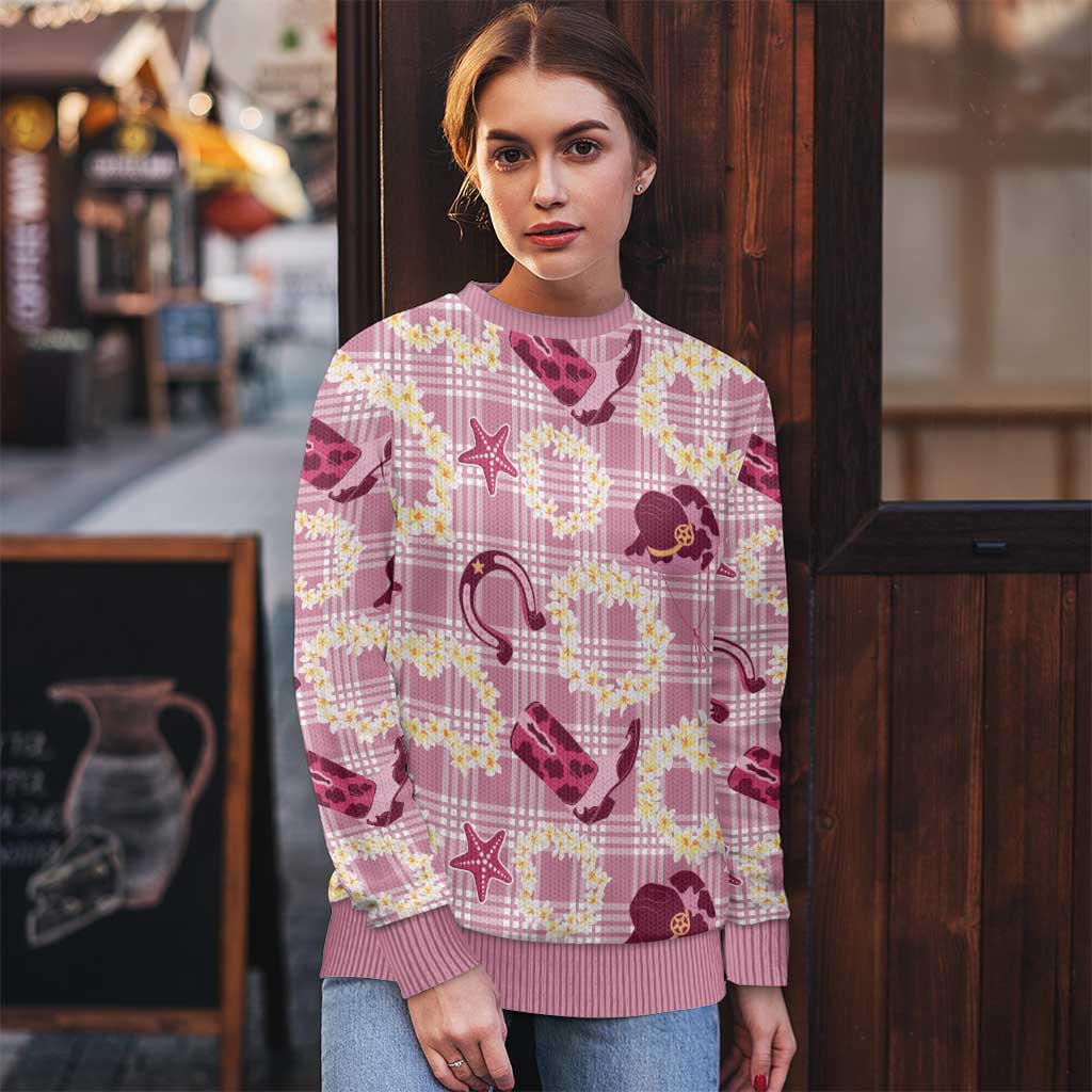 Aloha Hawaii Paniolo Lokelani Rose Palaka Ugly Christmas Sweater Coastal Rodeo - Polynesian Pride