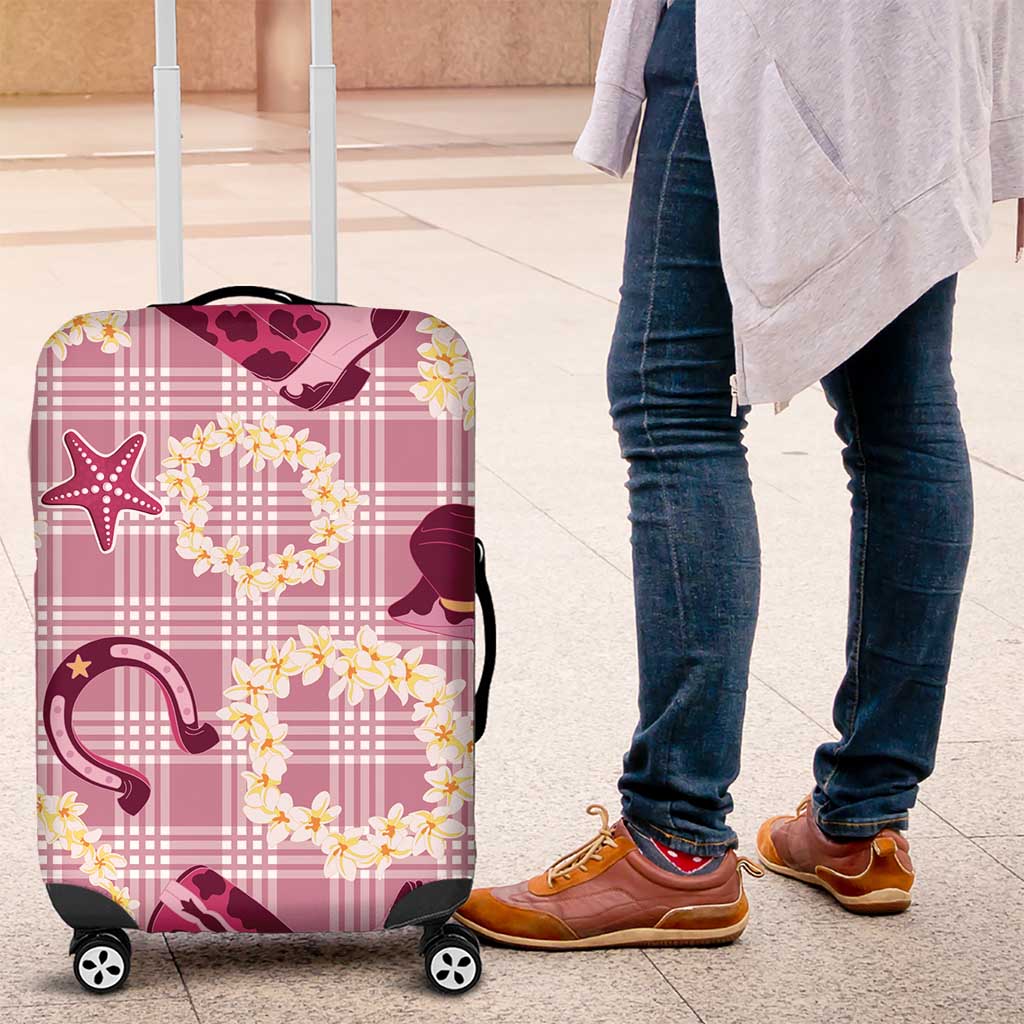 Aloha Hawaii Paniolo Lokelani Rose Palaka Luggage Cover Coastal Rodeo LT7 Rose Pink - Polynesian Pride