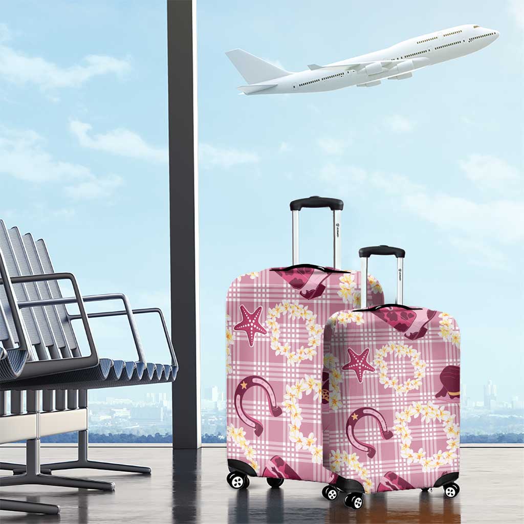Aloha Hawaii Paniolo Lokelani Rose Palaka Luggage Cover Coastal Rodeo - Polynesian Pride