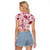 Aloha Hawaii Paniolo Lokelani Rose Palaka Raglan Cropped T Shirt Coastal Rodeo - Polynesian Pride
