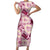 Aloha Hawaii Paniolo Lokelani Rose Palaka Short Sleeve Bodycon Dress Coastal Rodeo - Polynesian Pride
