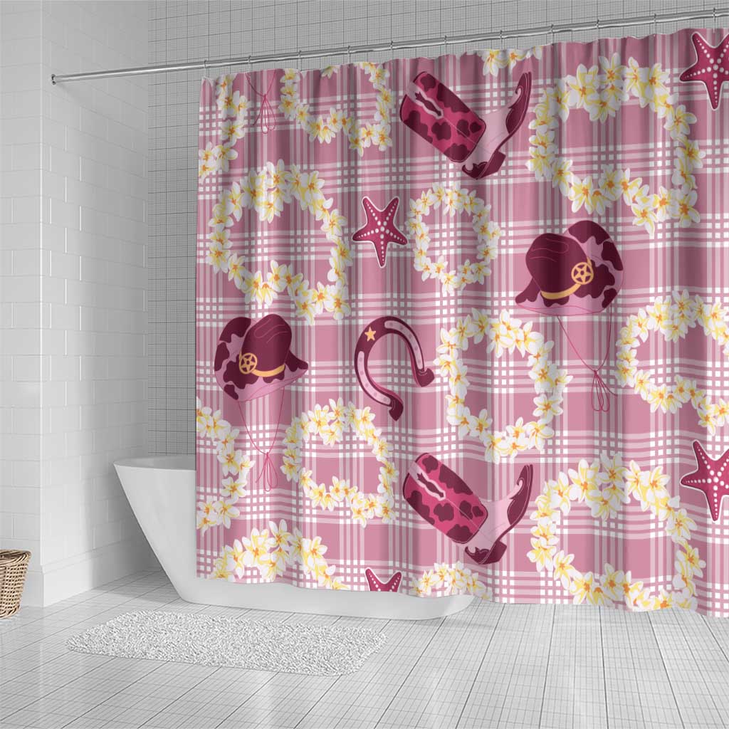 Aloha Hawaii Paniolo Lokelani Rose Palaka Shower Curtain Coastal Rodeo LT7 - Polynesian Pride