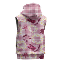 Aloha Hawaii Paniolo Lokelani Rose Palaka Sleeveless Hoodie Coastal Rodeo - Polynesian Pride