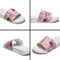 Aloha Hawaii Paniolo Lokelani Rose Palaka Slide Sandals Coastal Rodeo - Polynesian Pride